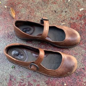Born Brown Leather Mary Jane shoes